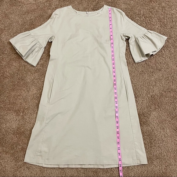 Kim & Proper Womens S Brigitte Dress Ruffle Minimalist Neutral Quiet Luxury - Picture 13 of 16